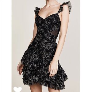 Cinq a Sept ENID Dress Black Gold detailing